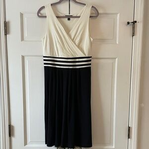 Lands' End black and cream Sleeveless Midi Dress